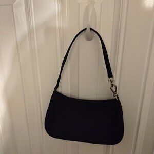 Black Nylon Shoulder Bag with Detachable Strap-LIKE NEW